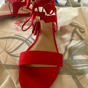 Red flat sandals. Lightly worn